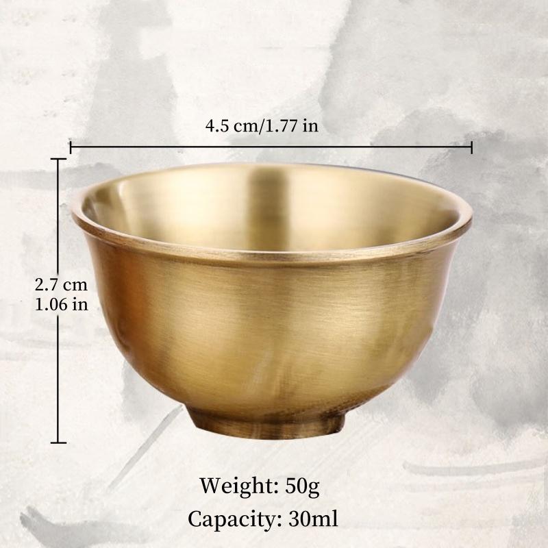 Brass Liqueur Shot Glass Creative Wedding Mini Wine Cup Copper Milk Tea Cups Bronze Golden Buddhist Bowl Home's Gift Decorative