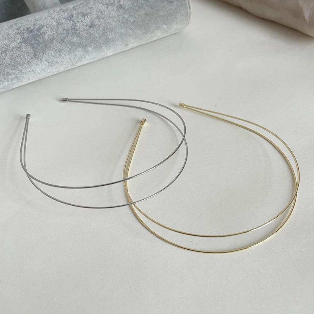 Zink Zinklegierung Doppelwurzel Haarbänder Dünner Metall-Haarreif Haaraccessoires Retro Goldener Kopfschmuck Braut