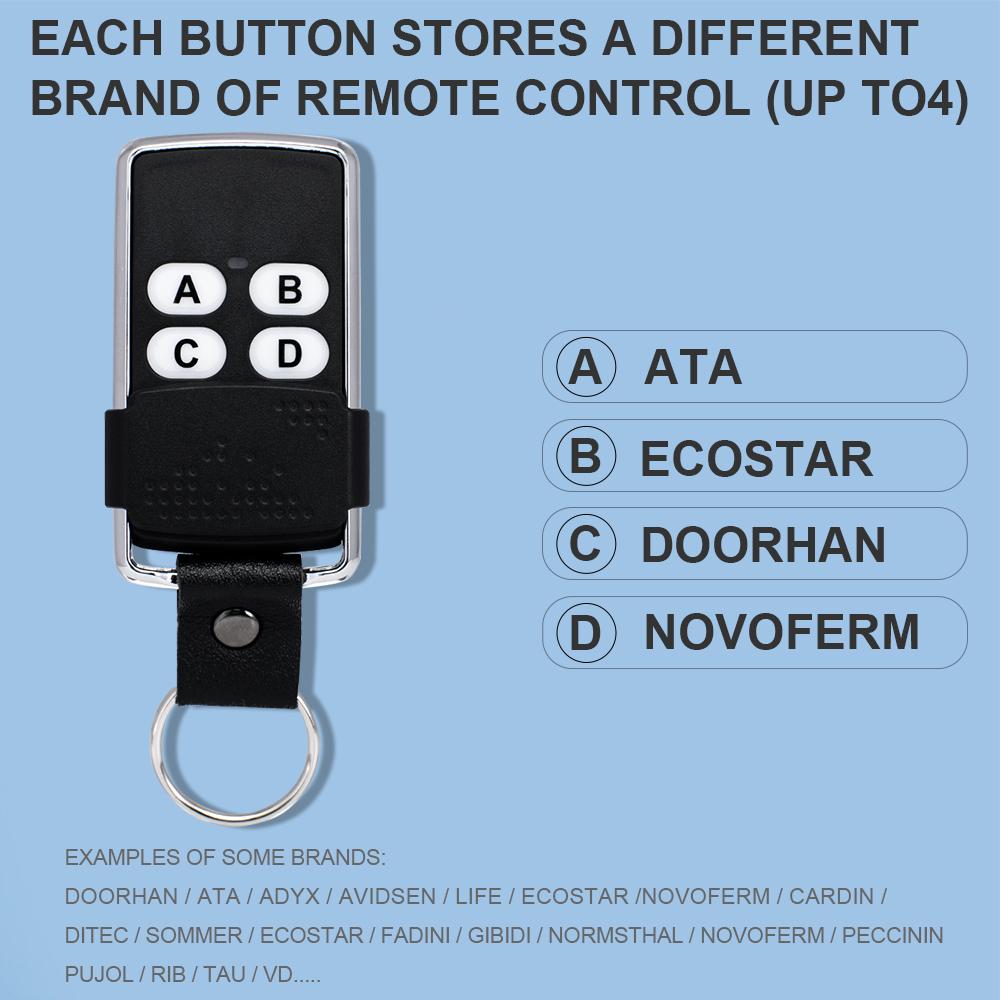 2025 New Universal Garage Door Remote Control Multi-Frequency Duplicator Clone 280MHz-868MHz433.92MHz Rolling Code