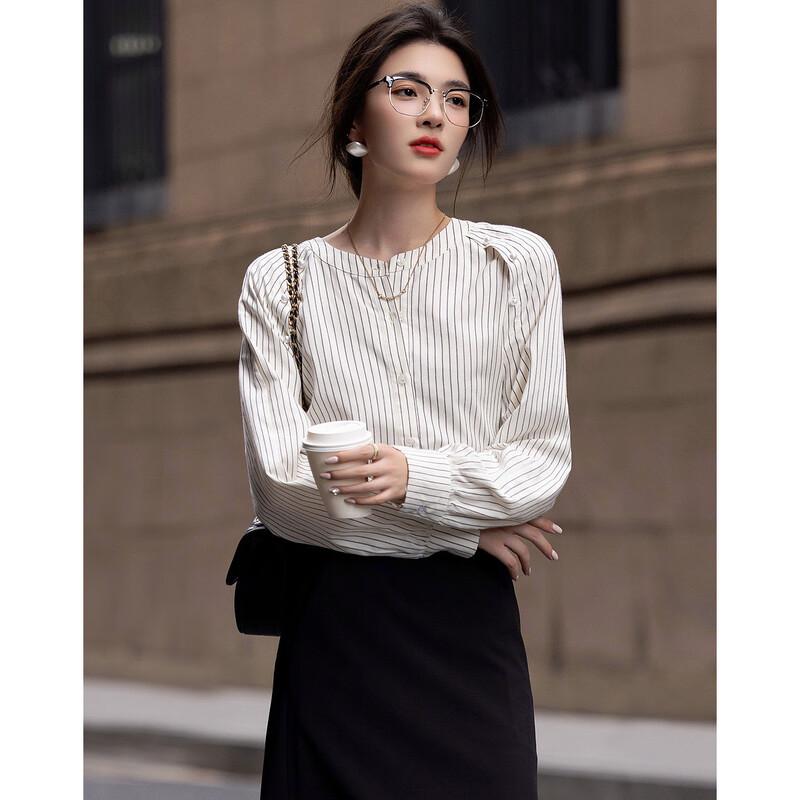 Demana Women's Striped Cloud Cotton Blend Shirt