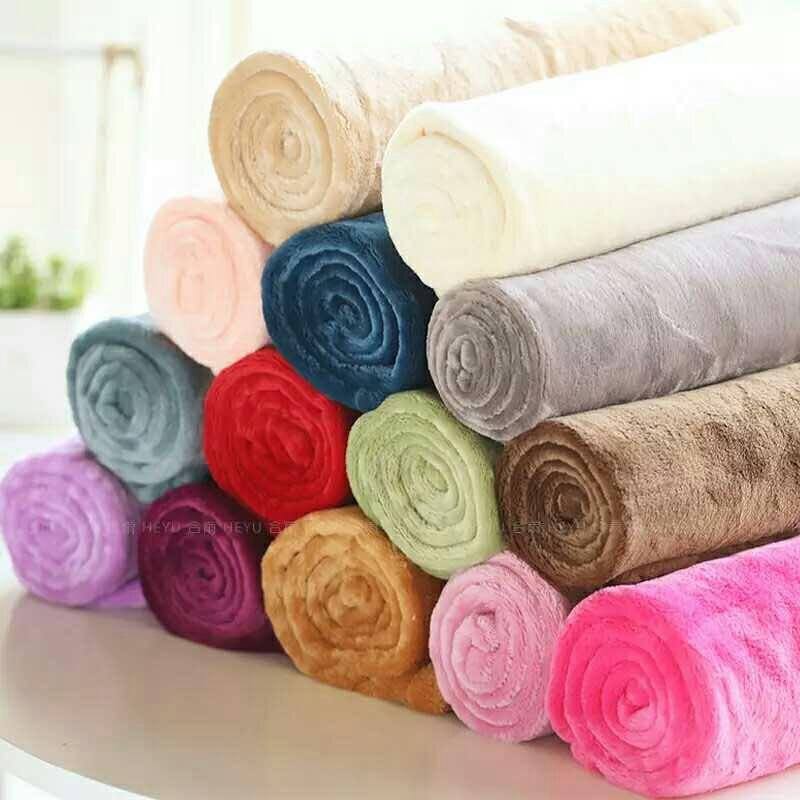 Solid Color Flannel Blanket Office Air Conditioning Soft Warm Imitation Mink Fur Throw Sofa Cover Bedspread Airplane Blankets