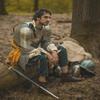 Medieval Full Body Knight Suit Barbuta Visor Helmet Mild Steel Armor for LARP Full Costume Steel Wearable Suit for Cospla