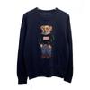 Damen Jacquard Wollmischpullover mit gesticktem Cartoon-Bär-Design