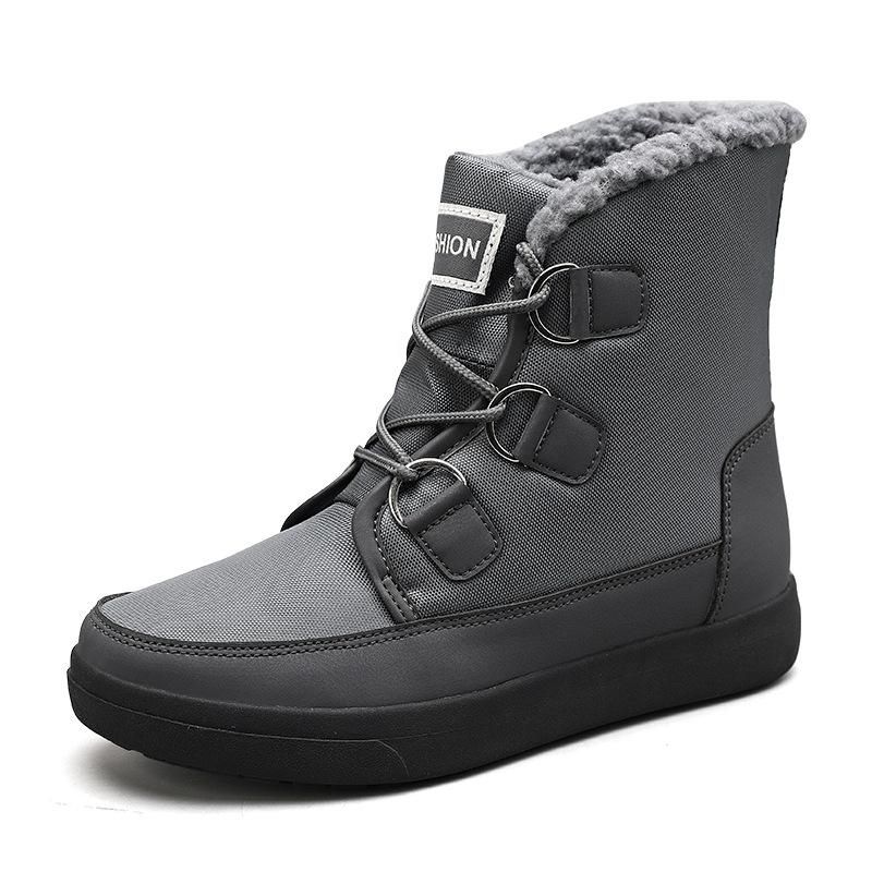

Winter Women Snow Boots Mid-Calf Waterproof with Fur Student Girl Casual Rain Flat Shoes Large Size 36-45 Boots for Man 45 сірий