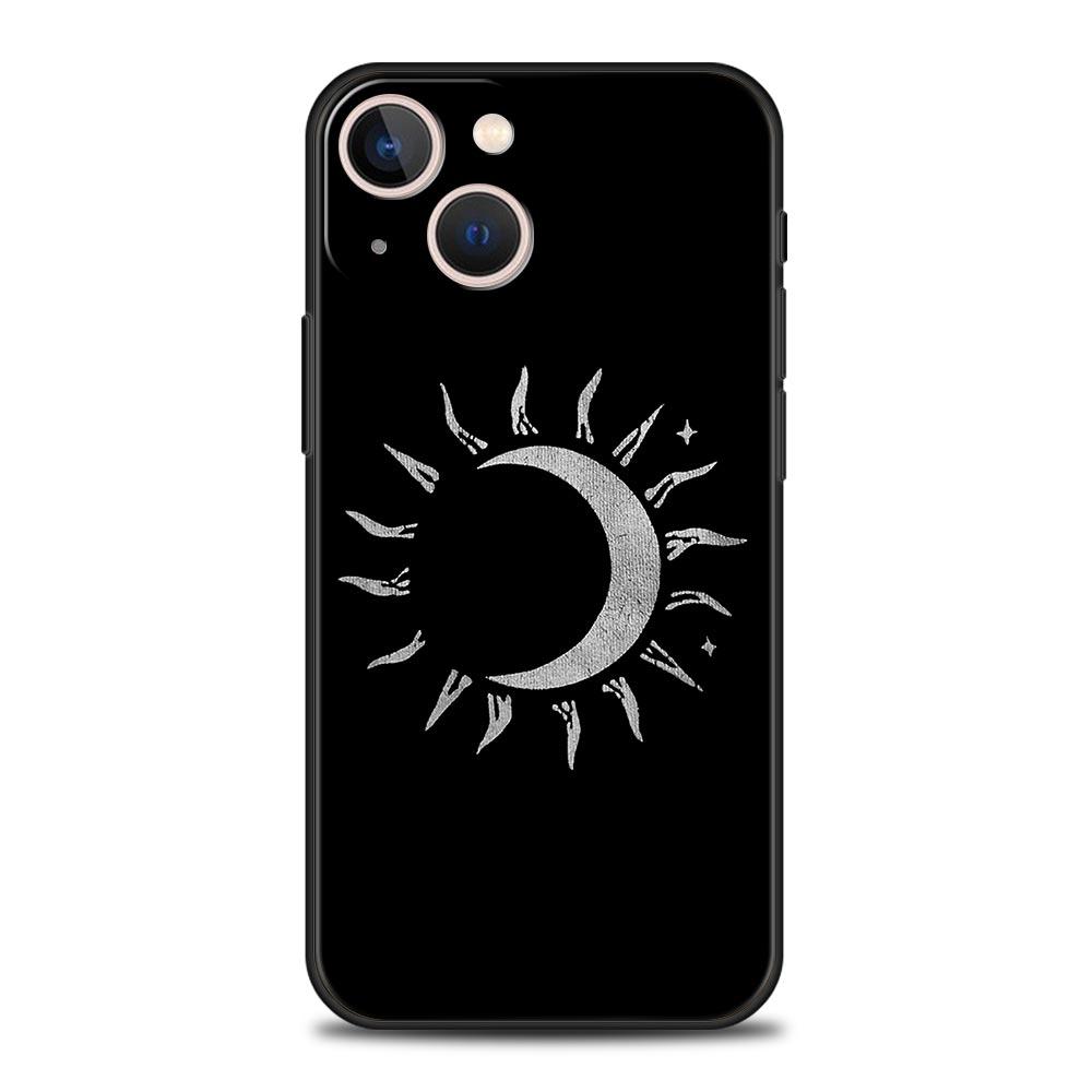 Funny Sun Moon Angel Eyes Luxury Phone Case For iPhone 11 14 15 Pro MAX 12 13 Mini 7 8 Plus X XR XS SE Shockproof Cover Funda
