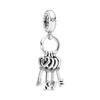 Charms Lucchetto Chiave in Argento 925 Ciondoli a Forma di Cuore per Bracciale Gioielli Fai da Te Regalo