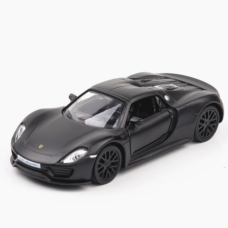 Porsche 918 im Maßstab 1:36 mit zu öffnenden Türen, Spielzeugauto-Modell aus Metallguss, Mini-Rückziehauto, geeignet als Geschenk für Kinder zu Weihnachten oder zum Geburtstag