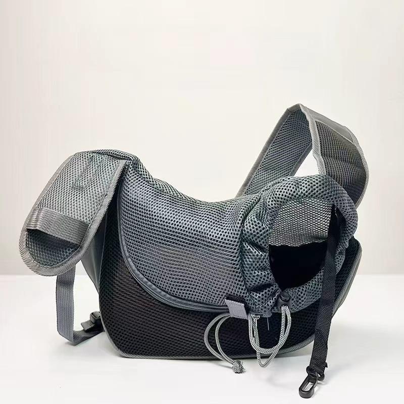 Breathable Mesh Pet Sling Carrier Bag Adjustable Neck Strap Crossbody Shoulder Bag Hands Free Travel Puppy Cat Carrier Bag Anti-