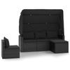 VidaXL Ensemble de canapés de jardin 4 pcs et coussins noir poly rotin 3186648