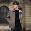 Matte Lychee Texture PU Leather Jacket Men's Spring and Autumn Casual Jacket Loose Lapel Locomotive Trend