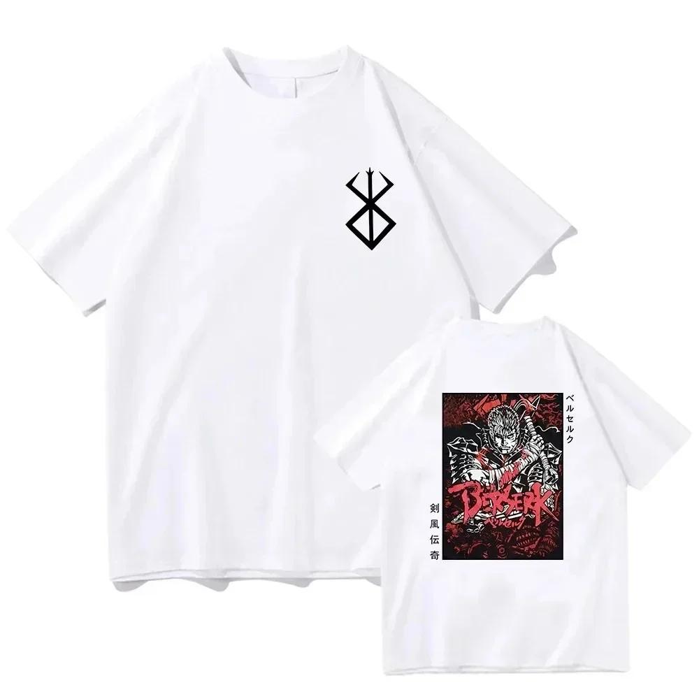 Letné Berserk pánske tričko Guts Cool Manga Japonské Anime Ženy Bavlna Harajuku Manga Hip-hop Nadrozmerné Streetwear tričko