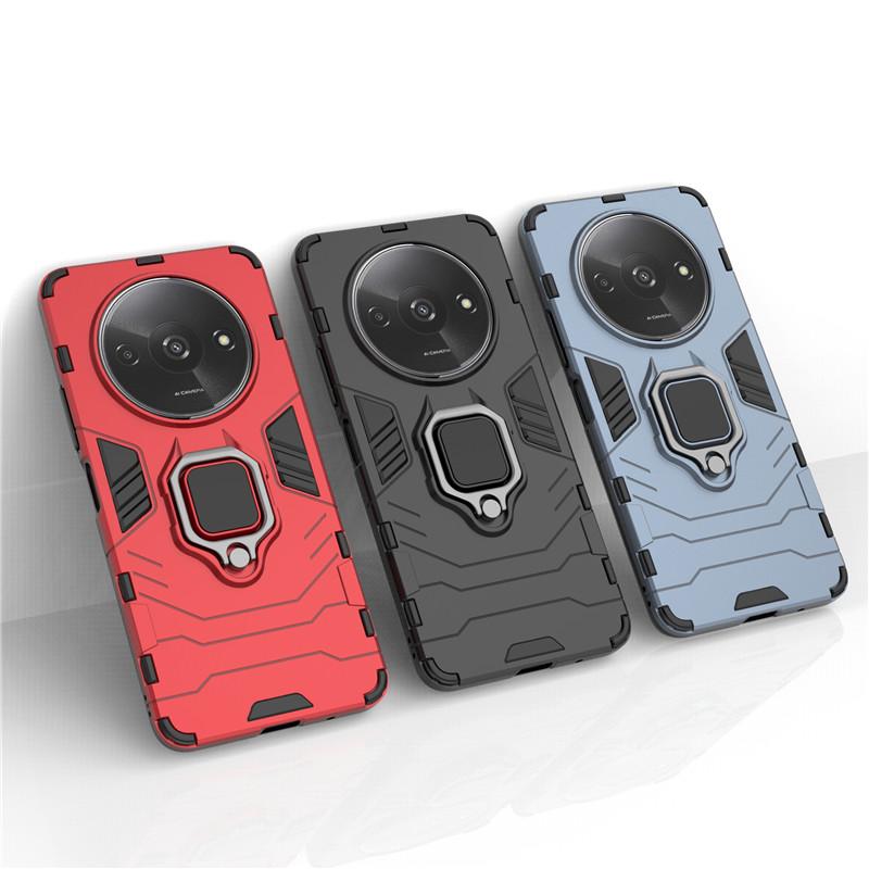 

For Xiaomi Redmi A3 Case For Redmi A3 4G Cover 6.71 inch Armor Finger Ring Hard Shockproof Protective Bumper For Redmi A3