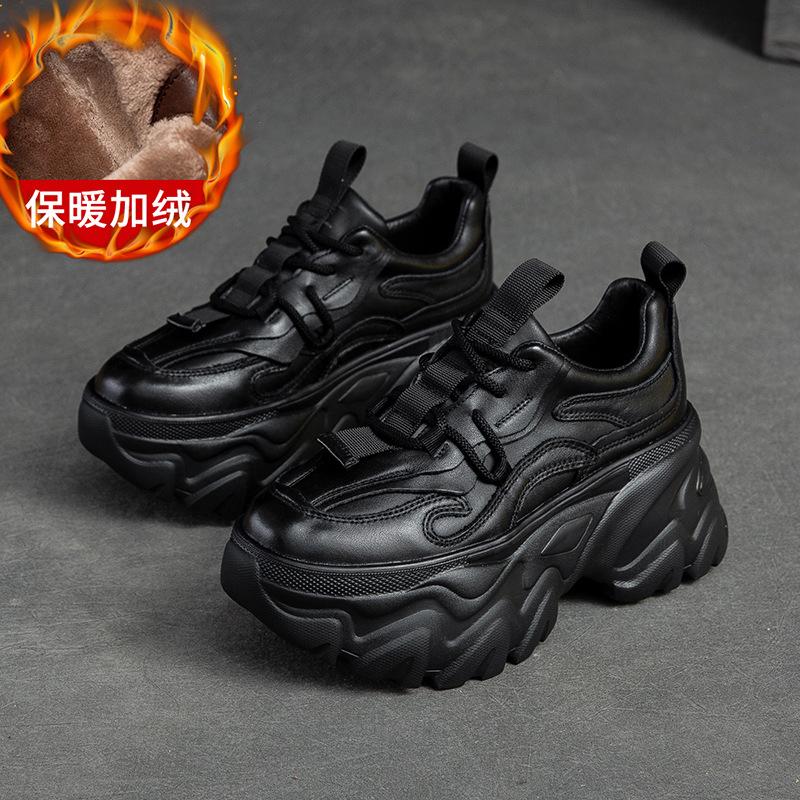 Fashion GKTINOO Lace-up Shoes Women Sneakers Genuine Leather Mixed Colors 2025 New Handmade Comfortable Retro Platform Sneakers