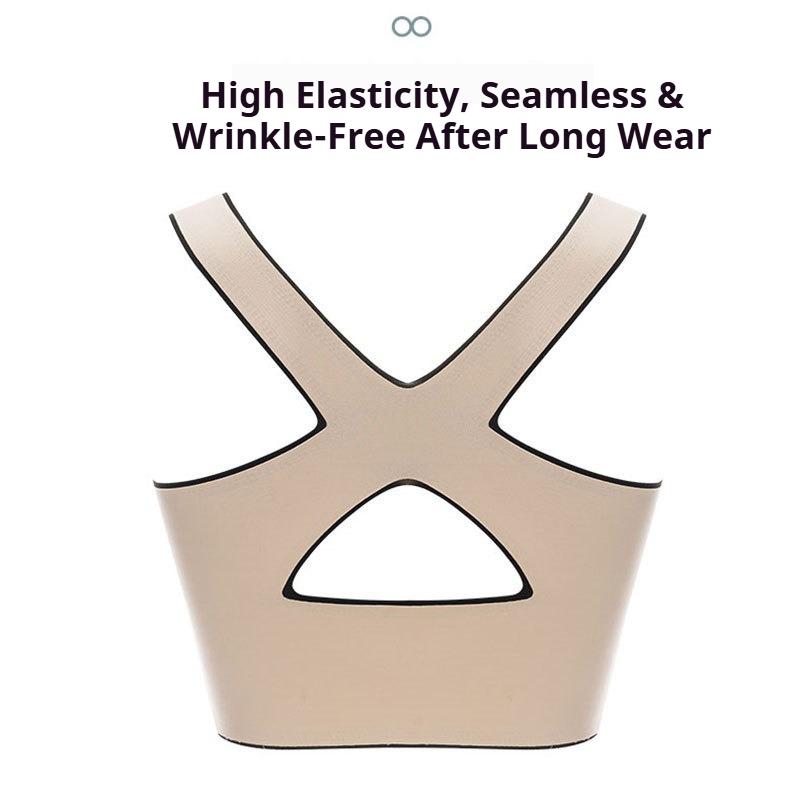 Front-hook Back-friendly Plus-size Thin Bra with No Underwire Push-up and Adjustable Vest for Sports