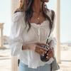 New Long Sleeve Spring Sweet Blouse Lace Up Women White Shirt Casual Girls Elegant Korean Fashion Women Blouses Femme Tops Soft 11700