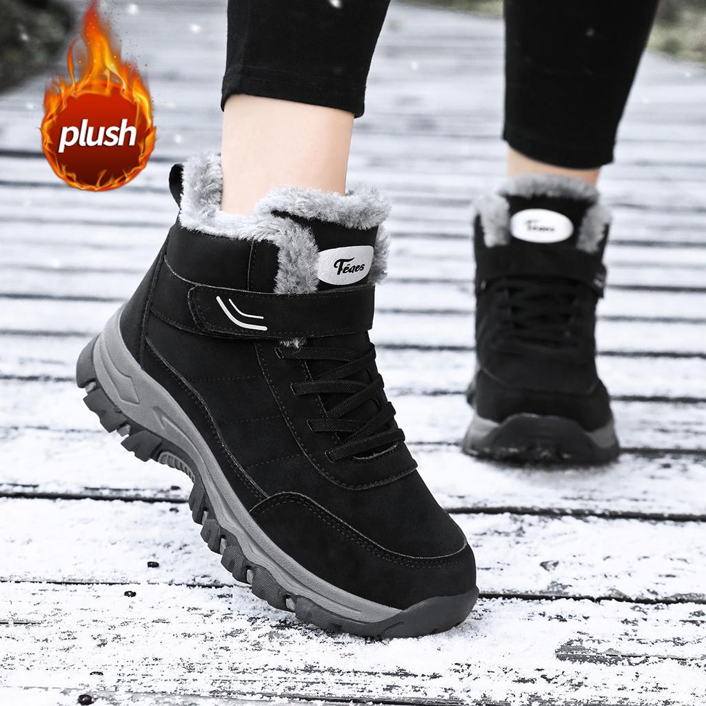 TUINANLE Women's Soft Bottom Non-Slip Velvety Winter Boots - Warm Old Beijing Style Snow Boots Men Cotton Shoes