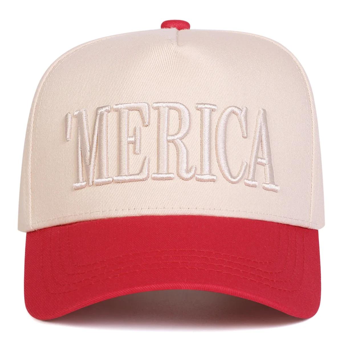 

Unisex Merica Letter Embroidery Baseball Caps Spring And Autumn Outdoor Adjustable Casual Hats Sunscreen Hat Sports Cap