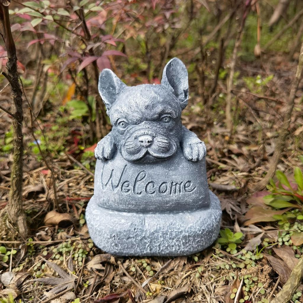 Pernă Creativă pentru Câine Ornament de Grădină Câine de Pază de Bun Venit Decor pentru Curte Artizanat din Rășină pentru Casă Sculptură Decor Drăguț pentru Birou