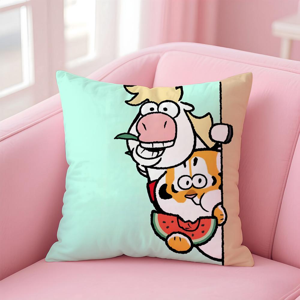 Inspired By Funny BBai Fumas patterns Cushion Cover Pillowcase Short Plush Invisible zipper Room Sofa Cushion Cover