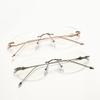 Small Oval Photochromic Myopia Glasses Women Men Fashionable Frameless Minus Diopter Glasses Trendy Outdoor Eyewear0-1.0-4.0