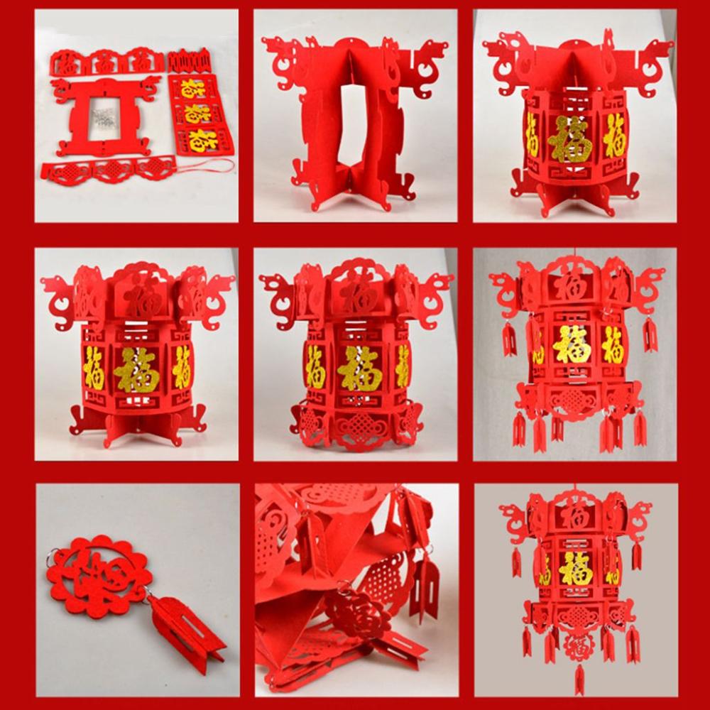 Creative Non Woven Fabric Spring Festival Props New Year Decor Hanging Pendant Festival Lantern
