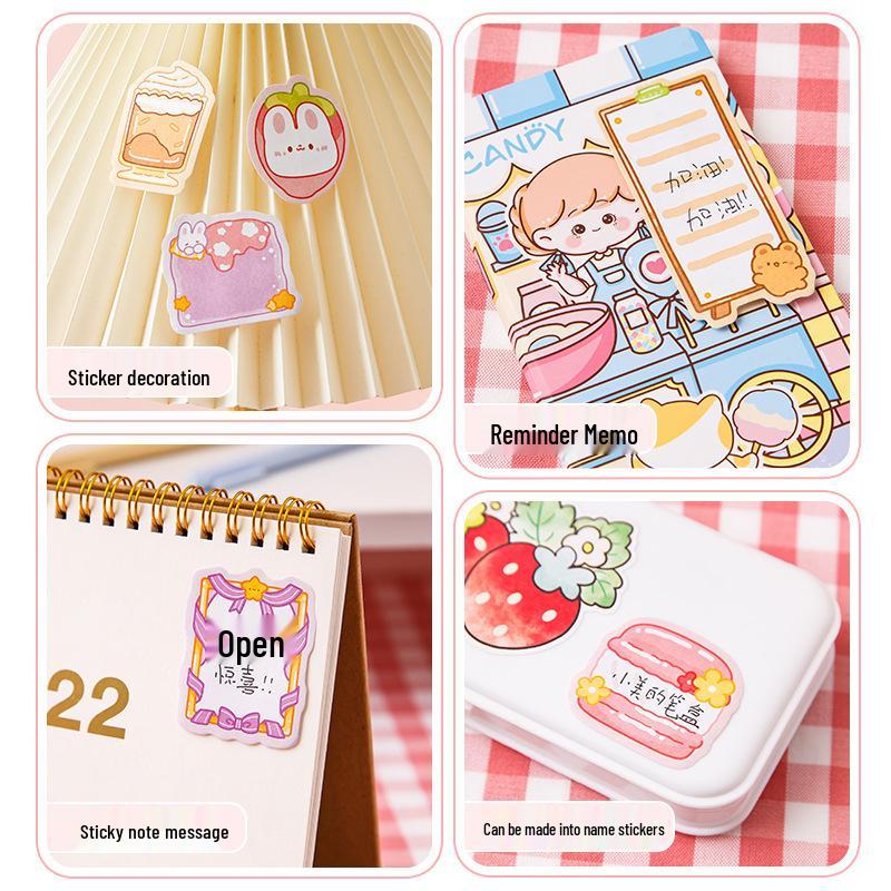 3-Layer Cute Cartoon Sticky Notes - Irregular Shape Journal & Message Memo Pad