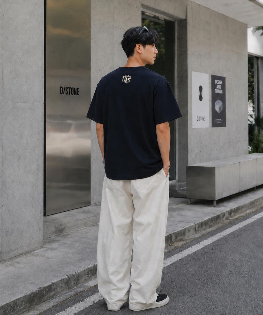 Seuteijial Signature Serve Short Sleeve T-Shirt [Navy]
