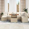 VidaXL Ensemble de salle à manger de jardin 9 pièces avec coussins Beige Rotin Poly Acacia 3349875