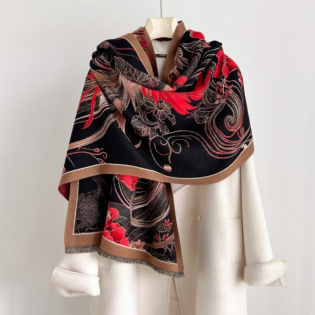 Winter Thickened Warm Shawl Cashmere And Versatile Variety Of Windproof And Cold-Proof Scarf Neck Protection Scarves