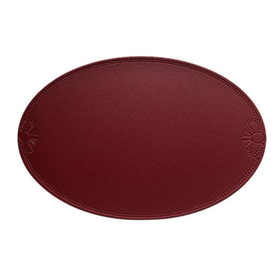 Yousheng Oval Placemat Dining Table Heat Insulation Pad Imitation Leather Waterproof Placemat Protect Table Top from Scratches And Spills for Home