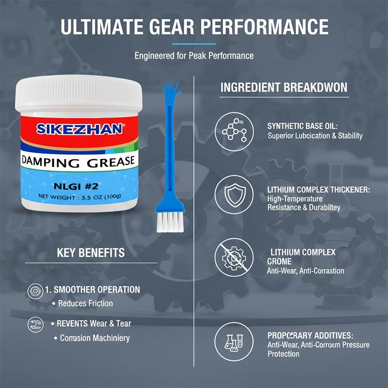 100g Damping Grease NLGI #2 Synthetic Lubricant for Gear Silencing and Smooth Rotation SIKEZHAN Noise Reduction Oil