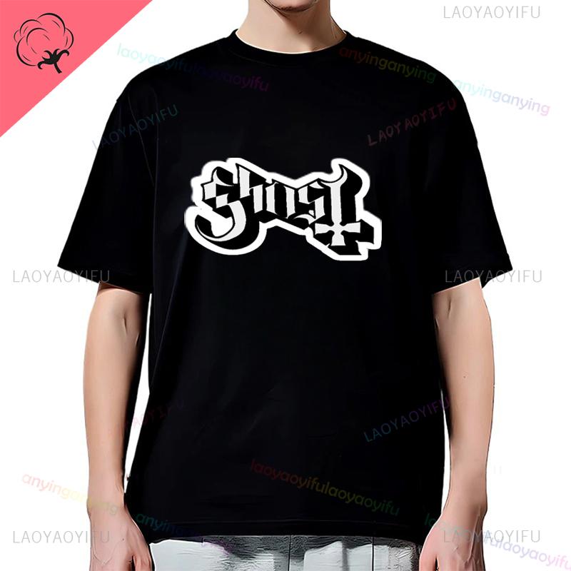 Y2K-Ghost-Band-T-shirt Mens Rock Band Graphic Pattern Cotton T-shirt Casual Vintage Horror Style Harajuku Short-sleev Women Top