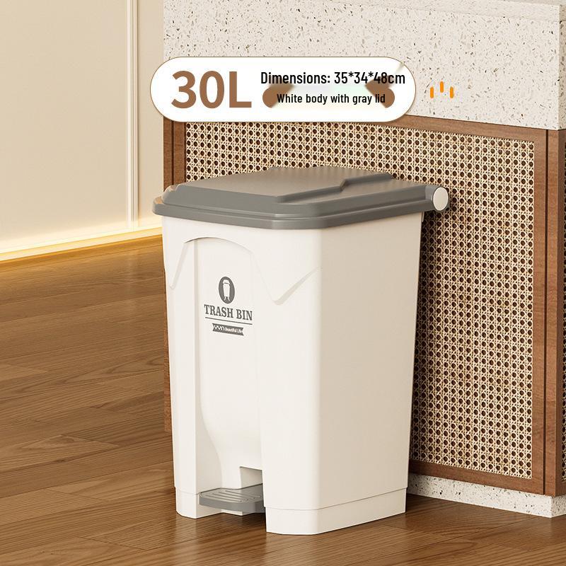 Large 30L Outdoor Kitchen Trash Can with Pedal and Lid