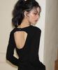 SALON DE YOHN Back Point Sleeve T_ Black