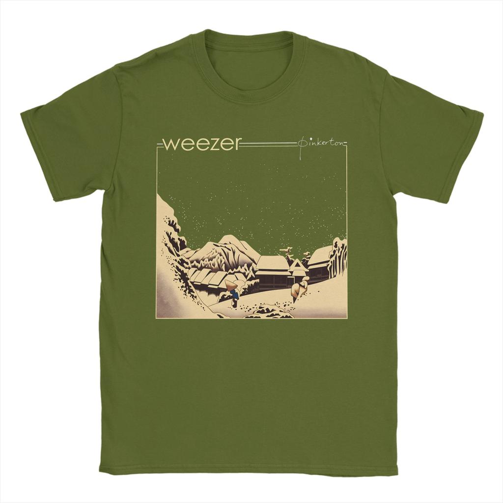 Weezer Band T Shirt Beach  Cotton T Shirts For Men Trending Custom Logo Tee Shirt Short Sleeves Y2K Funny Tees