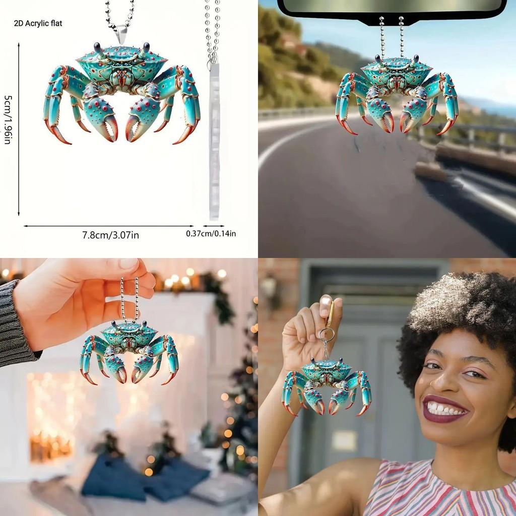 Creative Acrylic Crab Keychain Decoration For Car Interior Stylish Unique Design