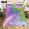 Rainbow Gradient Duvet Cover Set Queen Size Cute Bedding for Kids Girls Polyester Quilt Cover Single King Twin