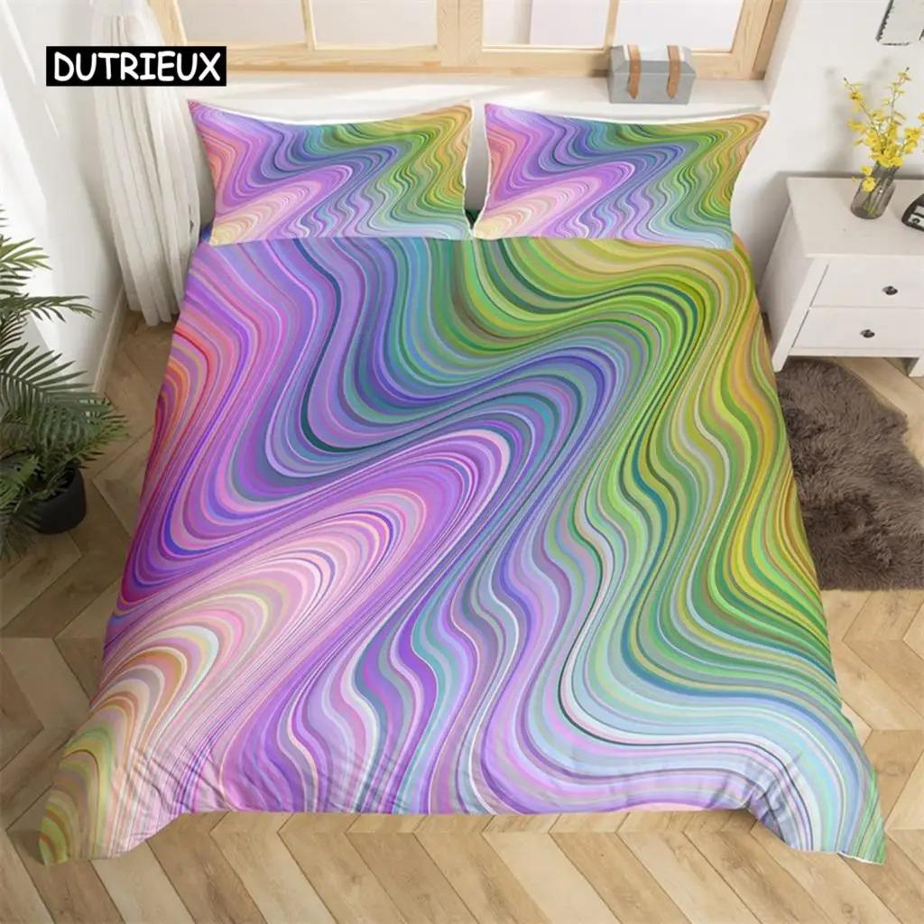 Rainbow Gradient Duvet Cover Collection Queen Size Rainbow For Kids Girls Cute Style Bedding Collection Polyester Single King Twin Quilt Cover 70x133cm 2pcs