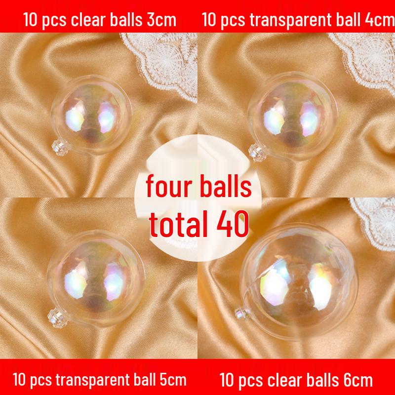 50 Iridescent Bubble Ball Cake Decorations - Colorful and Transparent Birthday Ornaments