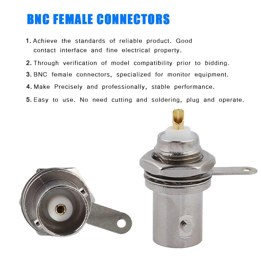 20 PCS BNC Female Connectors Chassis Panel Mount Monitor Accessories