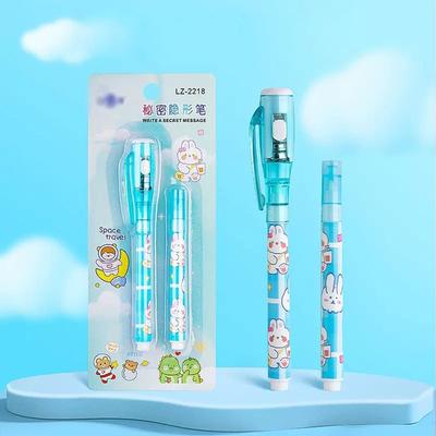Stylo Invisible Disparaissant Mystérieusement Avec Recharges Lampe UV LED Stylo Gel Mignon Marqueur Invisible Avec Petite Lumière Double Tête