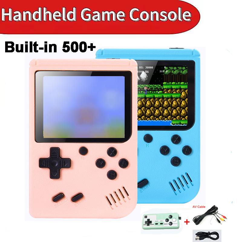 Retro Taşınabilir Mini El Video Oyun Konsolu 8 Bit 3.0 Inç Renkli LCD Çocuk Renkli Oyun Oyuncu Dahili 500 Oyun