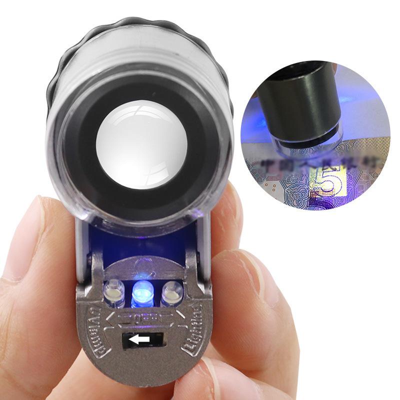 50x Magnifier with LED & UV Light for Jewelry, Gems, Jade, and Antiques