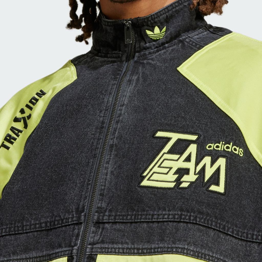 Adidas Originals Adilenium Ss24 Logo Zip Retro Sports Stand Collar Long Sleeve Jacket Men Jacket Yellow Black JN0824