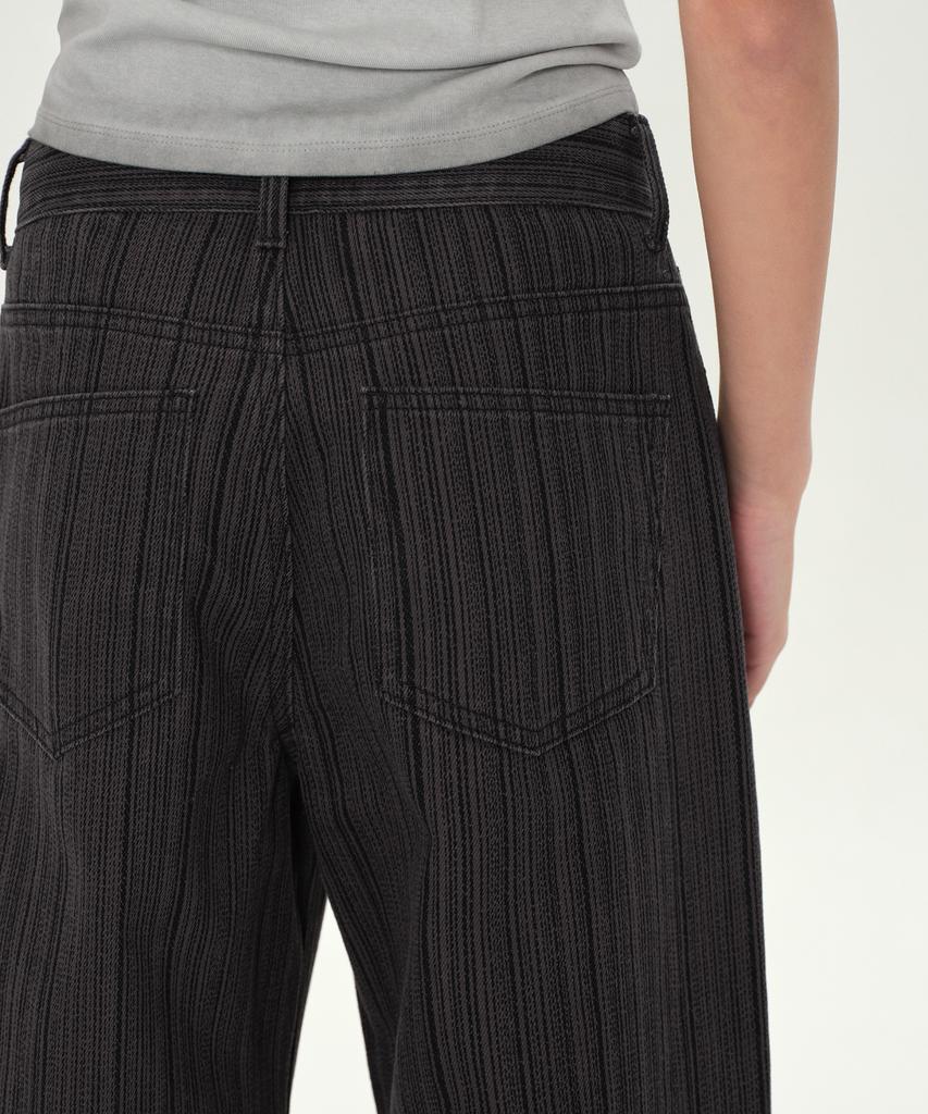 MUSINSA STANDARD WOMAN Women'S Vertical Stripe Wide Pants [Dark Gray]