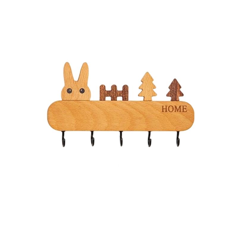 User Friendly Wood Key Hanger Damage Release Wall Hook Organizers Key Hangers For Entryway Living Room Storage