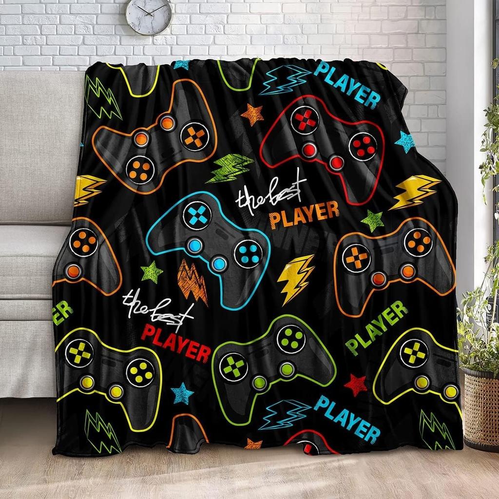 Bedding Gaming Throw Blanket Super Soft, Gamer Gift for Couch Sofa for For Kids Boys Teens Video Game