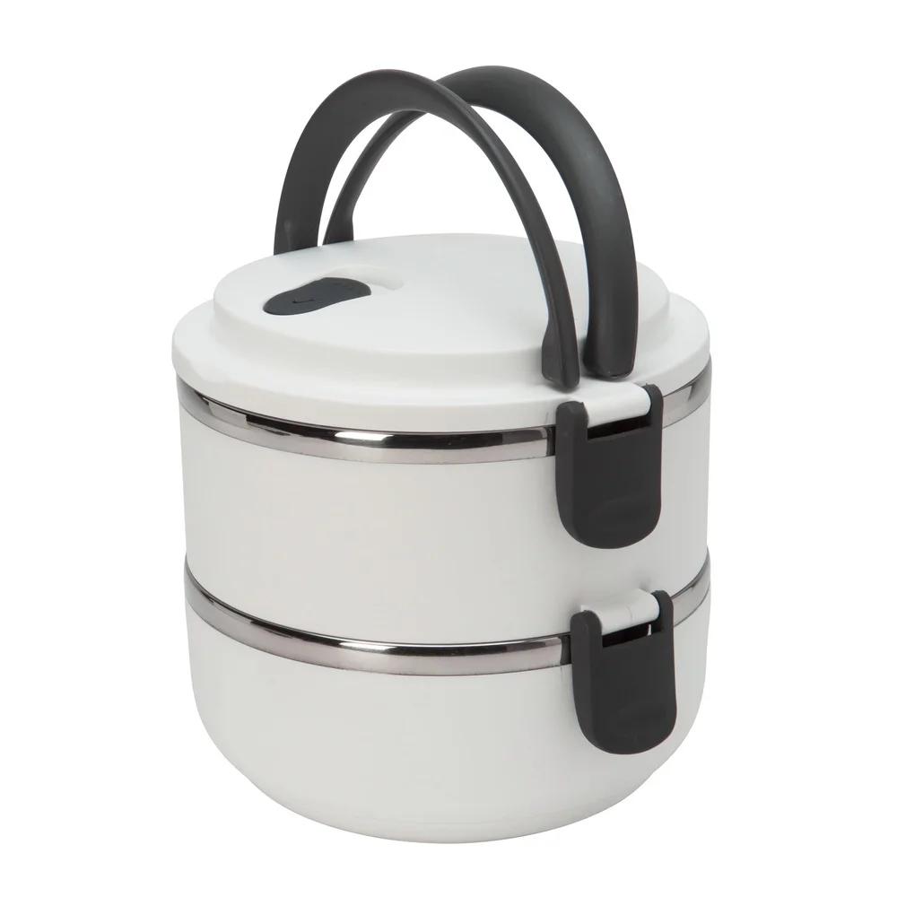 2 Compartment Stainless Steel Lunch Box Vacuum Seal Food Storage Container Dishwasher Safe Portable Lunch Carrier Unisex Ideal
