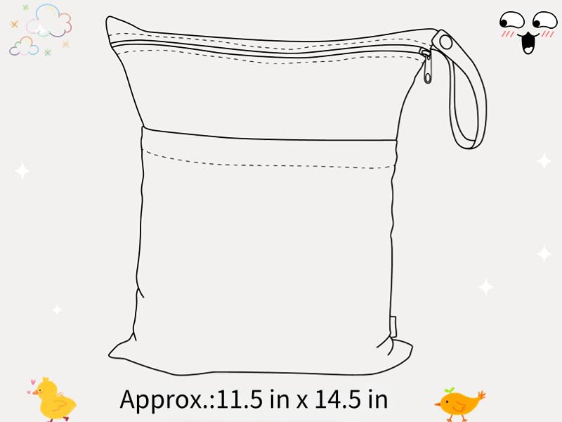ALVABABY Wet Bag Set of Diaper Waterproof Swimsuit Large Bathing Travel Small Item Stroller Machine Diaper Waterproof Waterproof Swimsuit 2, Pouch,