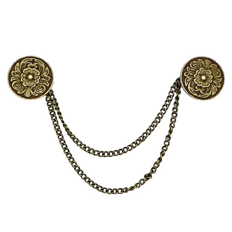 Fashionable Chain Brooch Trendy Chest Jewelry Gift With European Pattern For Shawl And Clothing Accessories